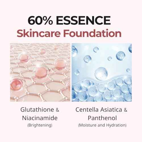 milktouch Cushion Foundation, 24H Flawless Skin, Radiant Shine, No Oxidation, Long-Lasting, Non-Creasing, 60% Hydrating Skincare Infused Korean, Stocking Stuffers, Christmas Gifts (21N Natural Beige)