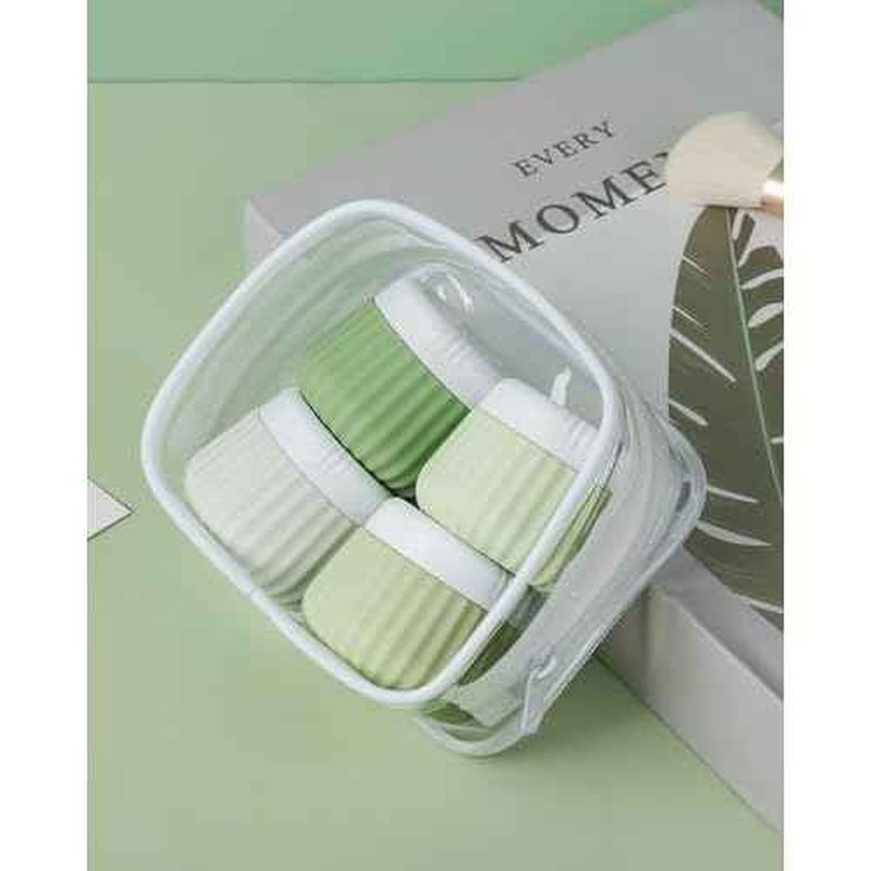Travel Containers for Toiletries 4 Pack, TSA Approved Travel Size Toiletries, With Clear Bag Leak Proof Silicone Jars, Creams Jars Carrying Small Items