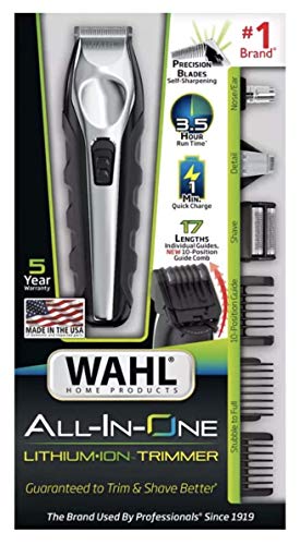 Wahl Lithium Ion Multi-Groomer Chrome, Black, 14.4 Ounce