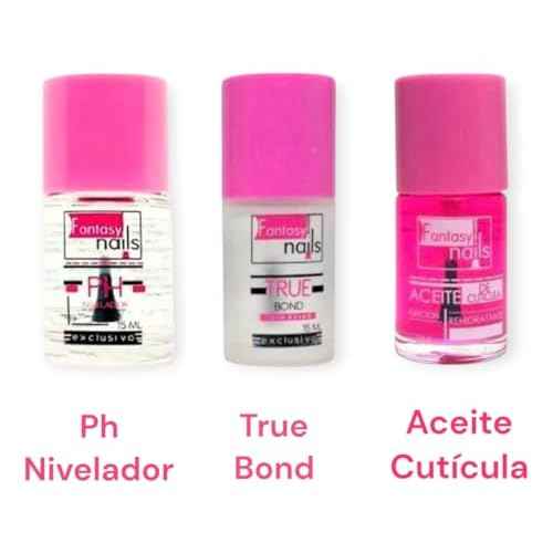 Fantasy Nails Professional Nail Care Kit, True Bond, pH Balancer, Cuticle Oil Treatment, 15ml, 3 Piece Set