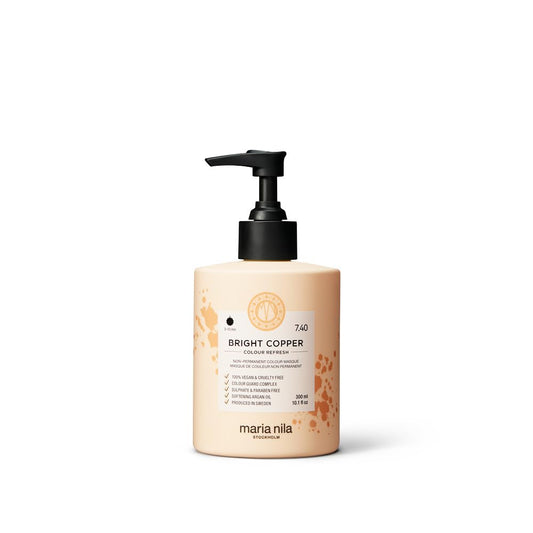 Maria Nila Color Refresh, Bright Copper 10.1 Fl Oz, Copper Hair Mask, Semi-Permanent Pigments, 100% Vegan & Sulfate/Paraben free