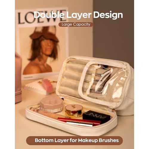 Birthday Gifts for Women, Personalized Makeup Bag with Handle, Gifts for Teen Girls Cosmetic Bag with Makeup Brush Organizer, Gifts for Friends Female Mom-Graduation Gift for Teens Girls