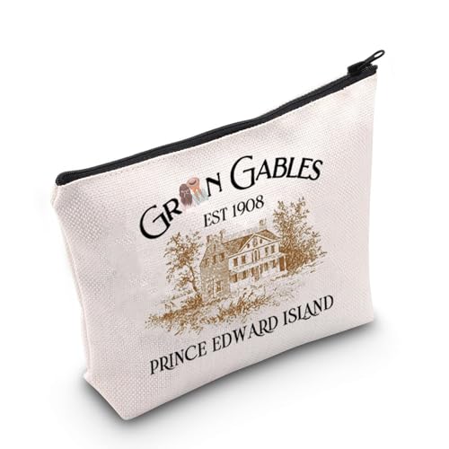 TGBJE Anne Novel Inspired Makeup Bag Anne Book Literary Gifts Gables Prince Edward Island Zipper Pouch Anne Green Quote Gift (Gables 1908 bag)