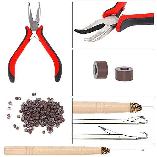 FEBSNOW 47 Inches Tinsel Hair Extension with Tool 3600 Strands 18 Mixed Colors Hair Extension Tinsel Kit Glitter Hair Extensions for Women Girls Hair Accessories for Christmas New Year Cosplay Party