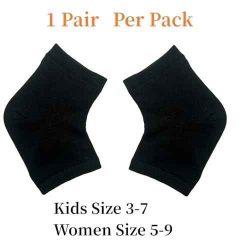 Gel Heel Sports Sock for Kids with Heel Discomfort Severs Plantar Fasciitis Heel Pain (1 Pair Kids 3-7 Women 5-9)