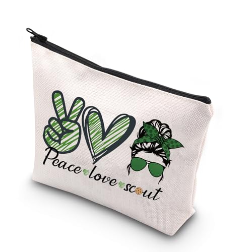 WCGXKO Makeup Bag Travel Bag For Bridging Ceremony Gift (Peace Love Sco)