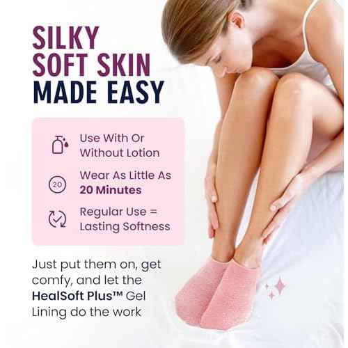 Dr. Frederick¡¯s Original Moisturizing Gel Socks for Men & Women ? Dry Feet & Cracked Heel Treatment ? Full Foot Gel Lining with Mango Butter, Shea Butter, Jojoba & Coconut Oil ? Plush Pink