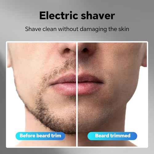 Electric Razor for Men - Rechargeable Shaver 3D Precision Blades with Pop-up Trimmer - Rotary Cordless Shavers Washable Gentle on Sensitive Skin for Beard Sideburn Face with Travel Lock Men Gift