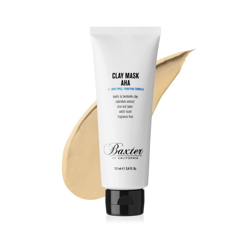 Baxter of California Purify Clay Mask for Men - AHA Exfoliating Treatment for Clear Skin