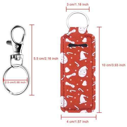 Duufin 20 Pieces Chapstick Keychain Holder Lip Balm Holder Lipstick Holder with 20 Pieces Metal Clip Cords for Purse Backpack