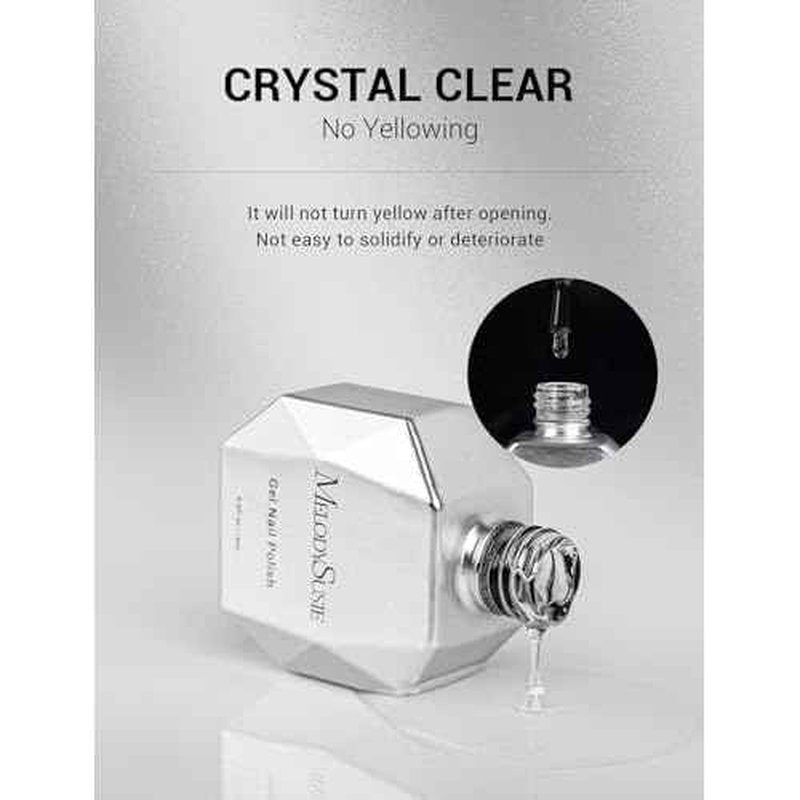 MelodySusie Gel Top Coat-15ml No Wipe Top Coat, High Gloss Shine Finish Long Lasting Top Gel for Clear Nail Gel and Acrylic Nails, for Home DIY and Nail Salon 0.5fl oz