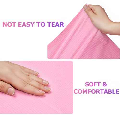 Makartt Disposable Nail Mats: 50Pcs Pink Fordable Nail Paper Towels for Table Acrylic Nail Practice Sheet 3 Ply Waterproof Nail Art Table Mats Clean Pads for Salon Manicure Tattoo