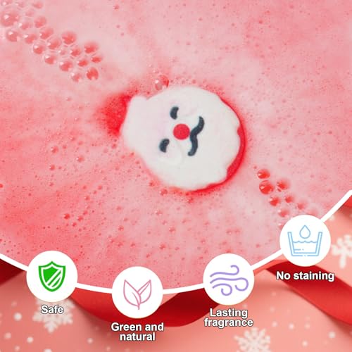 Christmas Bath Bombs for Kids & Women, Handmade Bath Bomb Gift Set of 6 Fun Shapes, Perfect Stocking Stuffers for Teen Girls & Boys, Skin Care Bathbombs as Christmas Gifts for Kids