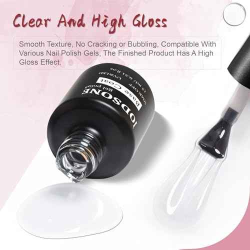JODSONE 2 Bottles of Top Coat Base Coat Set No Wipe Foundation Combination Bright Surface At Home DIY Nail Salon Girl Gift