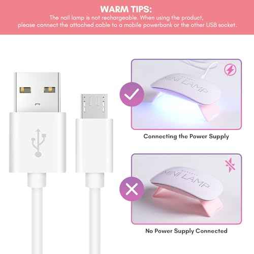 Makartt UV LED Nail Lamp: UV Light for Gel Nails, 6W Mini USB Portable Lamp Fast Drying Gel Polish Curing Light 60S Timer Dryer Manicure Salon Home DIY