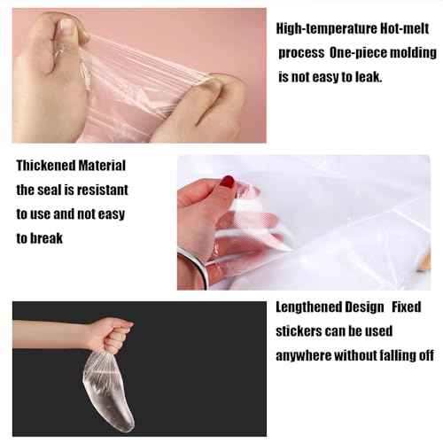 100pcs Paraffin Bath Liners - Disposable Plastic Foot Covers for Moisturizing Foot Spa, Women's Feet Care Socks (Transparent)