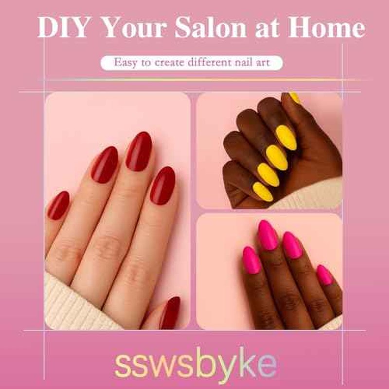 Short Almond Nail Tips, SSWSBYKE 300pcs 15 Sizes Gel Acrylic Nail Tips for Full Cover Pre-Shaped Fake Nails Tips Half Matte Press On Nails for Extension Home DIY Salon