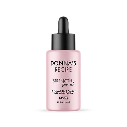 Donna's Recipe by Tabitha Brown Strength Hair Oil | 18-Natural-Oil & Powder Blend, Lightweight, Fast-Absorbing Scalp Treatment to Relieve Dryness & Build-Up, Strengthen & Nourish Hair (1.7 oz)