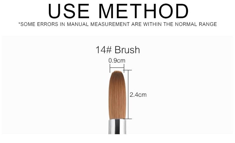 Kolinsky Sable Nail Brush | Professional Acrylic Nail Art Tool - Red Wooden Handle (Size 14)