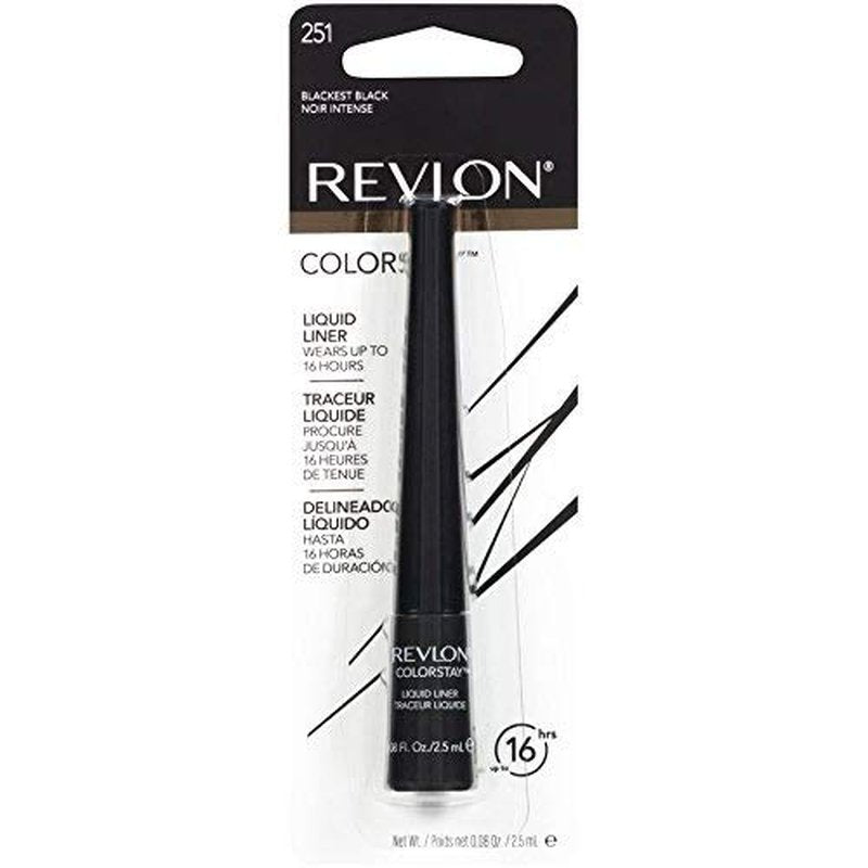 Revlon ColorStay Liquid Eyeliner - Blackest Black | Long-Lasting, Smudge-Proof, 0.08 Ounce (Pack of 2)