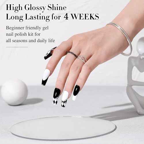 Double Rhythm 2 Pcs 15ml UV Gel Polish Set Pure White And Black Color Gel Nail Polish Kit Nail Art Salon DIY (2-A1015+A1093)