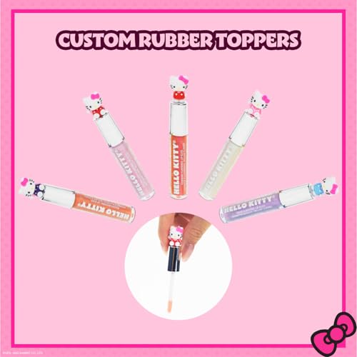 Hello Kitty 10 Piece Plant Based Lip Gloss, Girls Party Favors, First Makeup Set for Girl, Perfect for Parties, Sleepovers, and Birthday Gifts, Ages 3+, by Townley Girl