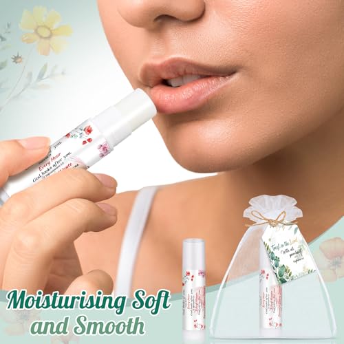 100 Set Christian Religious Gift Bulk Lip Balm for Women Christian Church Party Favor Bulk Bible Verse Lip Balm with Scripture Christmas Inspirational Gift for Coworker Staff Employee