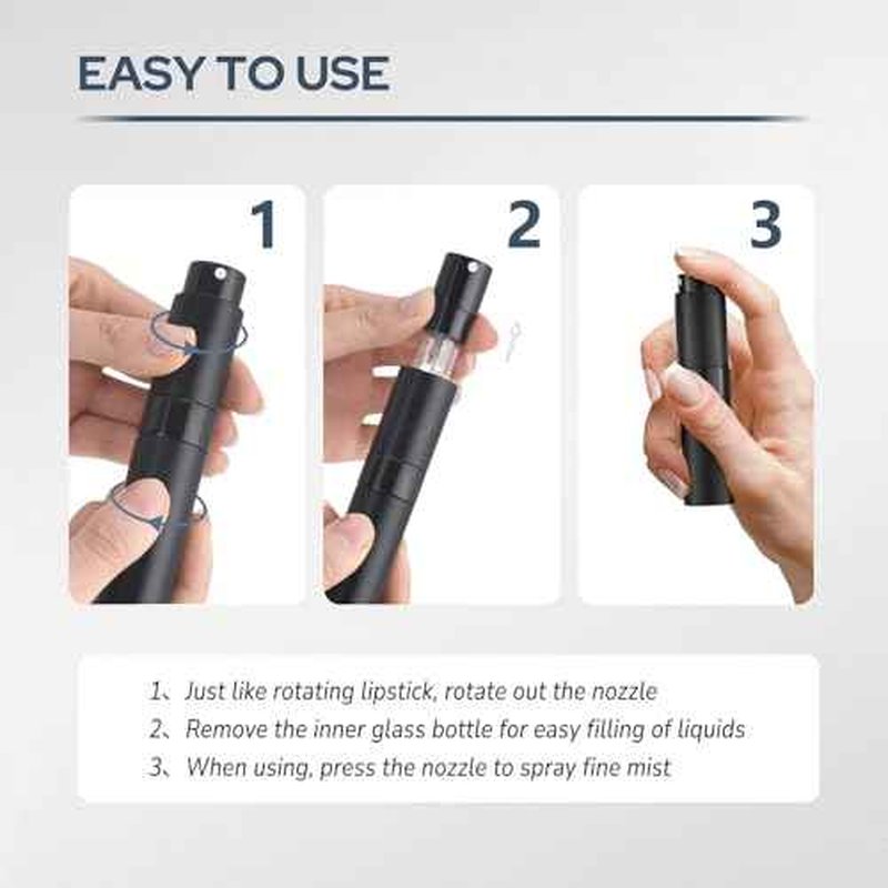 Perfume Atomizer Travel Bottle Refillable: Cologne Sprayer Portable for Men - Mini Spray Empty for Refill - 8ml Small Size Pink