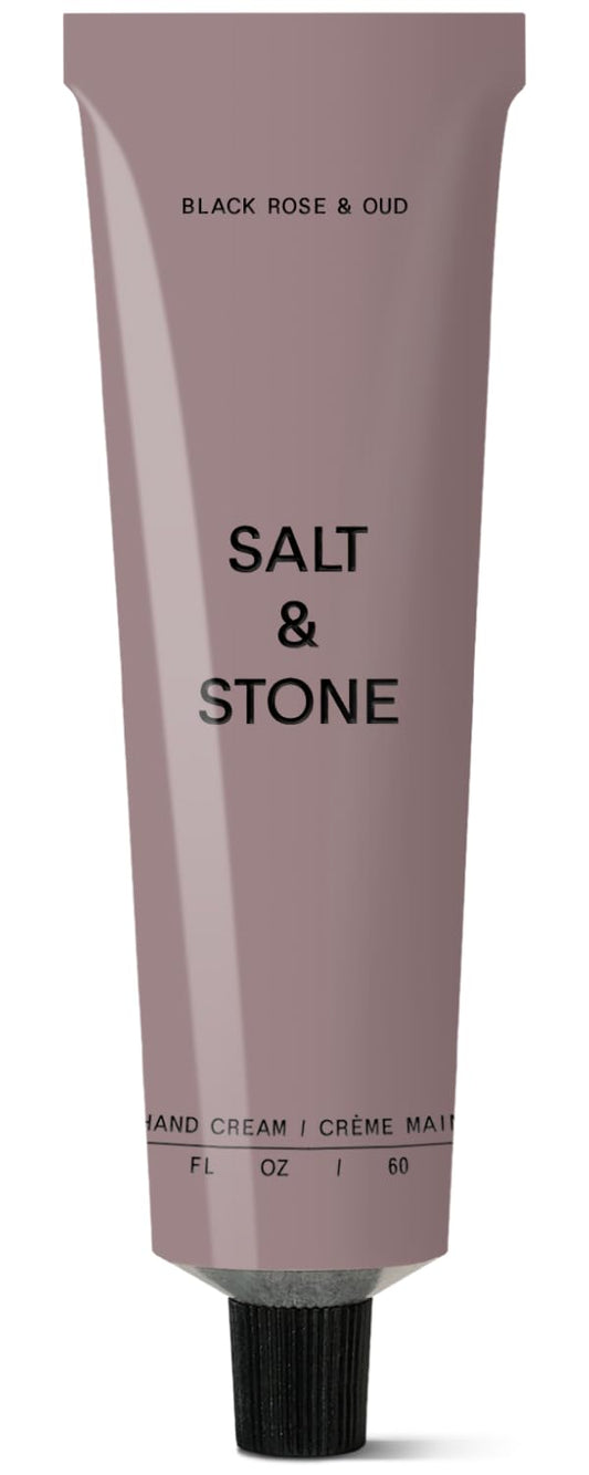 Salt & Stone Hand Cream for Women & Men | Hydrates, Nourishes & Softens Skin | Restores Dry Cracked Hands | Fast-Absorbing | Cruelty-Free & Vegan | Black Rose & Oud 2 fl oz