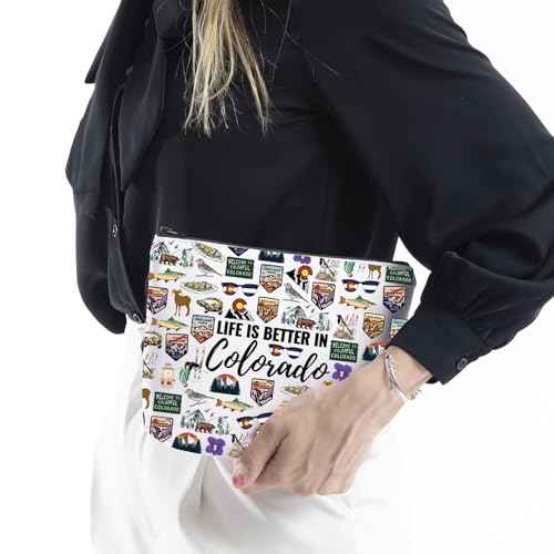 WCGXKO Colorado Travel Trip Gift Life Is Better In Colorado Makeup Bag Colorado Vacation Souvenirs (Better In Colorado)