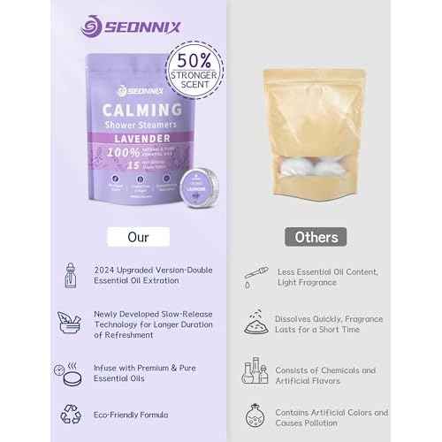 Shower Steamers Aromatherapy 15 Pack, Stress Relief & Self Care - Lavender Shower Bombs with Natural Essential Oil, Home Spa Shower Travel Essentials, Relaxation Birthday Gifts for Women & Men