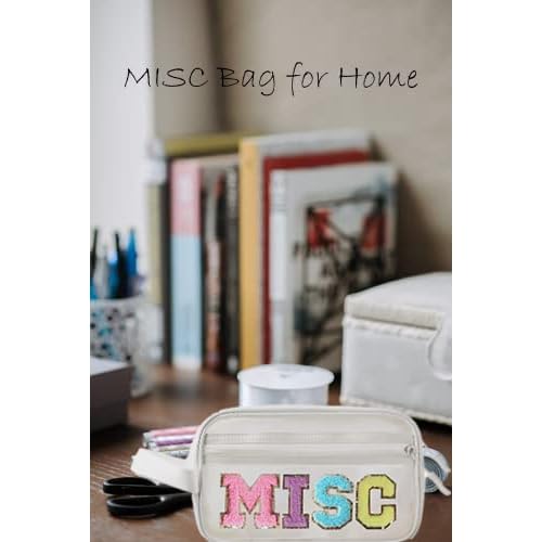 COSHAYSOO Clear MISC Makeup Bag Miscellaneous Stuff Organizer, Small Preppy Chenille Letter Patch Cosmetic Zipper Pouch, Toiletry Make Up Travel Purse Gifts for Teen Girls Women Daughter Sister