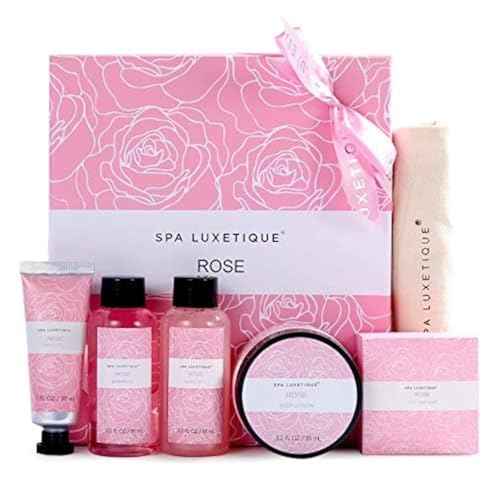Spa Gifts for Women Spa Luxetique Bath and Body Gifts Set 6pcs Gift Baskets for Women Rose Bath Sets for Her Christmas Gifts For Her