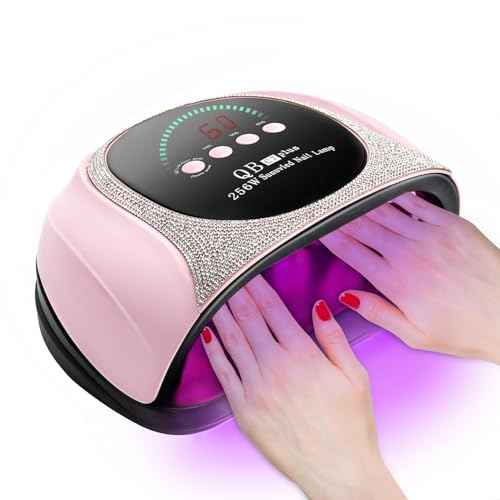 UV LED Light Nail Dryer For Gel Nails Quick Dry, 256W Professional UV Drying Light for Fingernail Polish , 57Pcs Beads Curing Gels Manicure Lamp, Portable Gel Cure Machine with Auto Sensor, 4 Timers