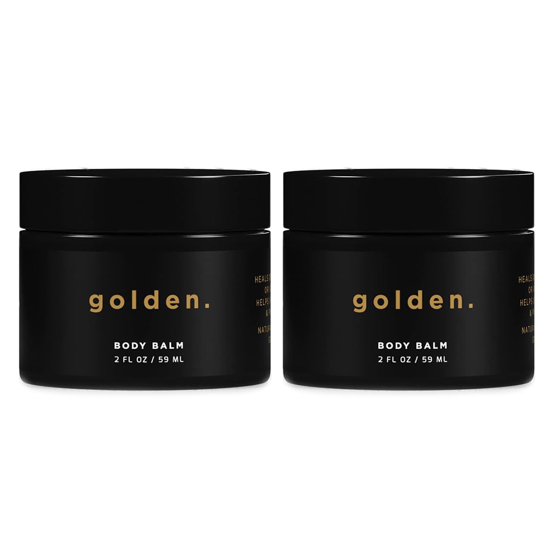 Golden Grooming Co. Men's Body Balm & Moisturizer for Extra Dry Skin – Intense Repair Body Butter with Mango Butter & Coconut Oil – Natural, Deep Hydration for All Skin Types – 2-pack