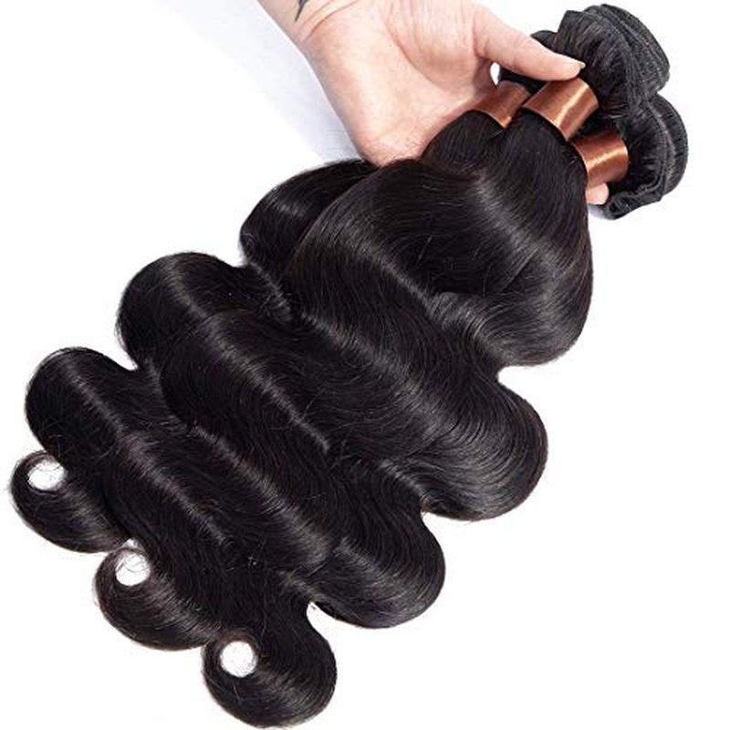 Body Wave Bundles Human Hair 12 14 16Inch Brazilian Virgin 100% Unprocessed Body Wave Weave Bundles Human Hair 3 Bundles Deals Natural Black Color