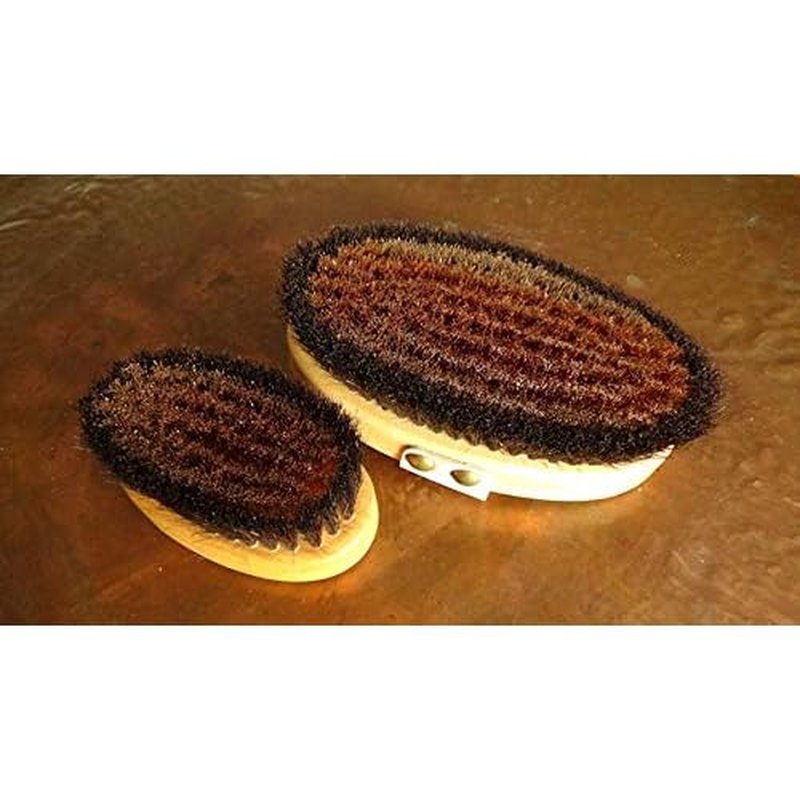 The Original Made in Germany: Large Energy/Ionic Dry Body and Massage Brush with fine Bronze Bristles, Creates rejuvenating, Energizing Oxygen on Your Skin, Body Brush, Exfoliating with Leather Strip