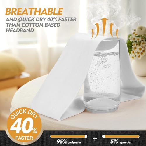 Headbands for Women and Men - 8 Pcs Black White Headband Hair Bands Accessory Stretchy Soft Fabric Sweat Head band for Workout Sport Stocking Stuffers for Men Women Husband Wife Friend Christmas Gifts