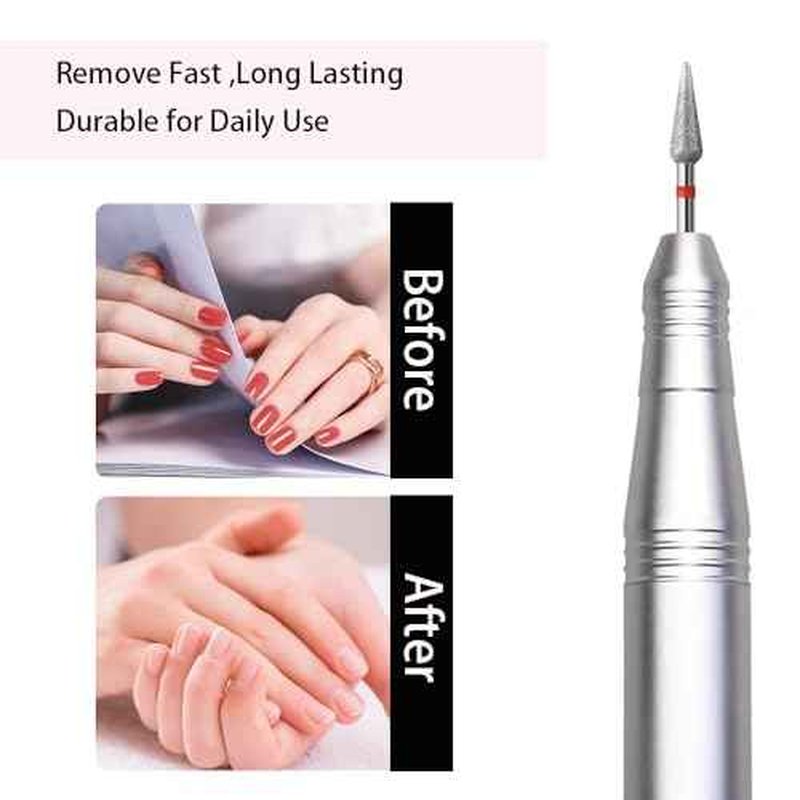 10pcs Diamond Cuticle Clean Nail Drill Bits Set,Professional Safety Rotary Carbide Under Nail Cleaner Russian Manicure Nail Bit for Cuticle Dead Skin,Nail Prepare Salon Tools(Fine-F)