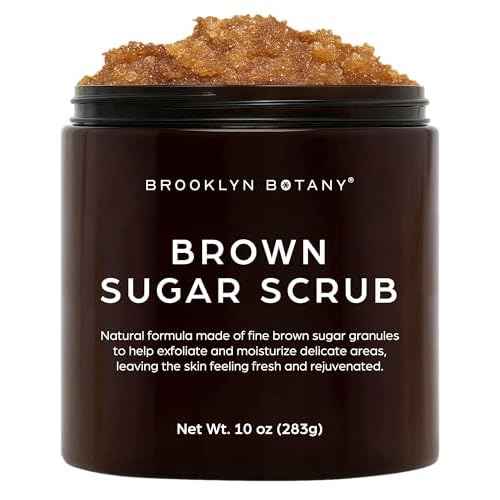 Brooklyn Botany Brown Sugar Body Scrub - Moisturizing and Exfoliating Body, Face, Hand, Foot Scrub - Fights Acne, Fine Lines & Wrinkles, Great Gifts For Women & Men - 10 oz