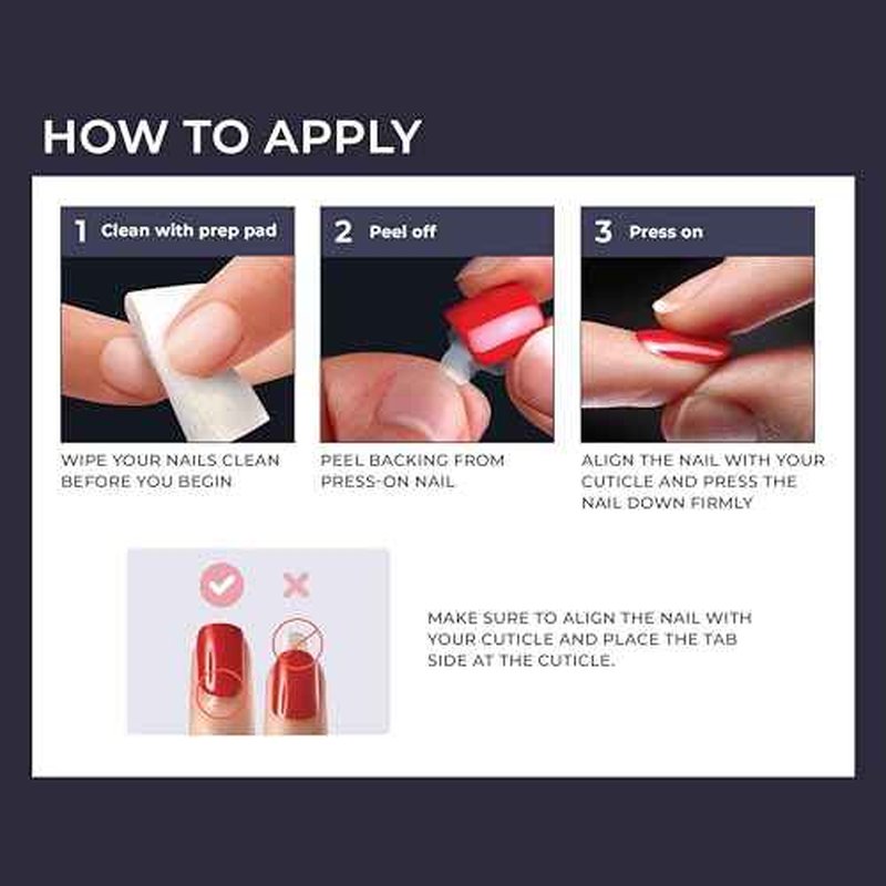 KISS imPRESS Design Press On Nails , ¡®Endlessly¡¯, Red, Short Squoval, PureFit Technology, Chip Proof, Smudge Proof, Waterproof, Nail File, Manicure Stick & 30 Fake Nails