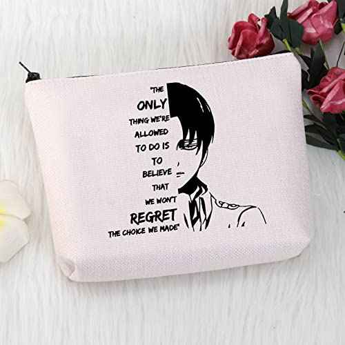 MNIGIU Levi Ackerman Gift Anime Lover Cosmetic Makeup Bag Anime Fan Gift (choice made bag)