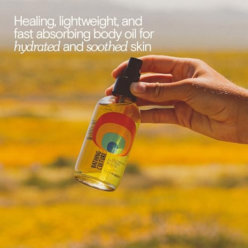 Bathing Culture, Organic Heat Wave Body Oil, Organic Body Oil for Women and Men, After Shower Moisturizer, Natural, Biodegradable, Sustainable, Vegan Personal Care, Nude Beach Scent, 4 fl oz, 118 ml