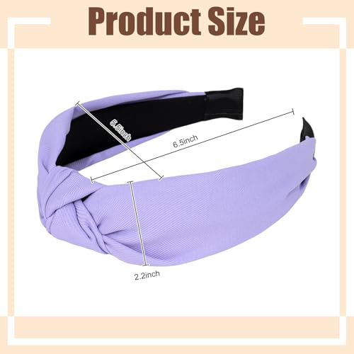 Ondder 6 Pack Top Knot Purple Headbands for Women Cloth Head Bands for Women¡¯s Hair Wide Cute Knotted Headbands for Women Non Slip Fashion Womens Girls Hair Accessories