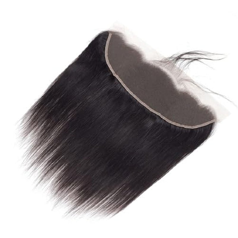 13x4 Lace Frontal Closure Straight Ear to Ear HD Lace Frontal Pre Plucked 20 Inch Brazilian Virgin Human Hair Frontals Free Part 150% Density Hair Extensions Natural Black