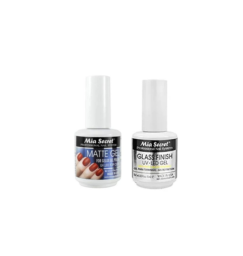 Mia Secret UV-LED Gel & Matte Gel Set - Glass Finish & Matte Finish | 1/2 oz & 0.5 oz