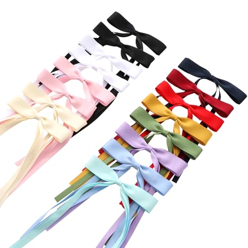 16 PCS Hair Bows for Women,Hair Ribbon Hair Bows With Long Tail,Hair Bow Clips Hair Barrettes for Women Accessories