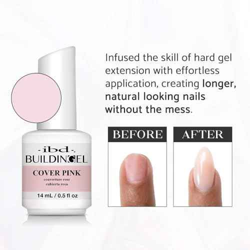 IBD Building Gel, Hard Gel Nail Extension, Cover Pink, 0.5 oz