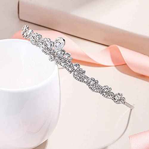 EVER FAITH Women's Austrian Crystal Wedding Teardrop Hair Tiara Headband Clear Silver-Tone