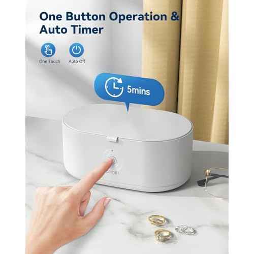 Ultrasonic Jewelry Cleaner, Phniti 20OZ Retainer Cleaner Machine 46KHz Deep Silver Rings, Necklaces, Eyeglasses, Machine Dental Use